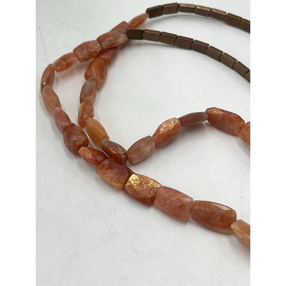 David Aubrey Anthropologie Carnelian Sunstone Gem Brass
Necklace Handcrafted - Picture 10 of 12